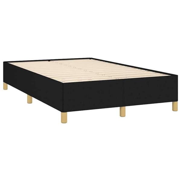 Maison Exclusive - Sengebund med lameller og sort madras 120x190 cm stof