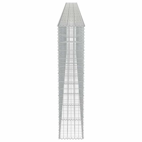 Maison Exclusive - Gabionvägg med galvaniserade stålskydd 600x30x150 cm silver-