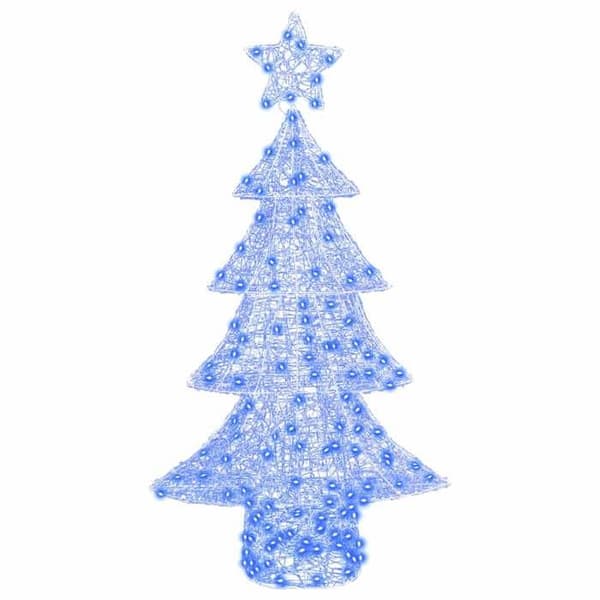 Julepynt - EKSKLUSIV HUS - LED juletræ 150 cm - 160 blå LED - Akryl - USB genopladelig Blå