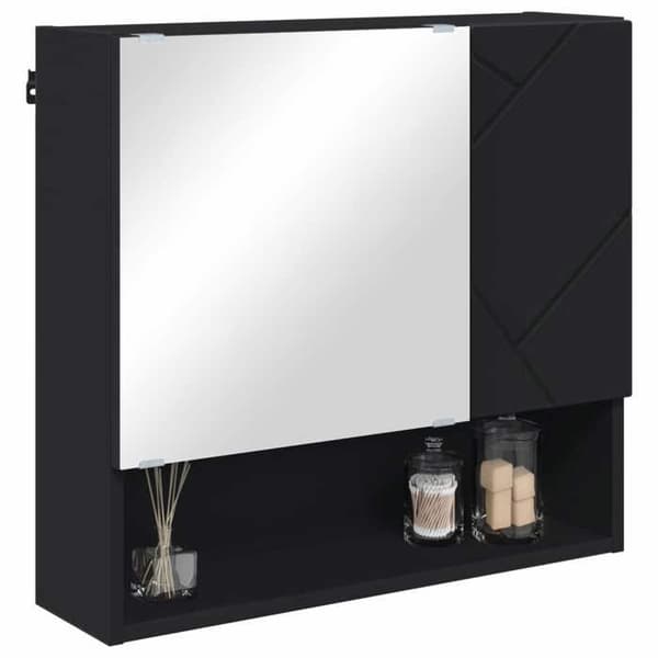 Maison Exclusive - Spejlskab Sort 59 x 17 x 55 cm Ingeniørtræ