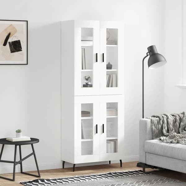 Maison Exclusive - Buffé hög Vit 69,5x34x180 cm Ingenjörsträ