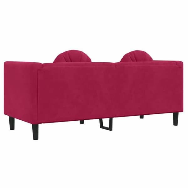 Maison Exclusive - Soffa med kuddar 2 platser röd vinröd sammet Röd Bordeaux