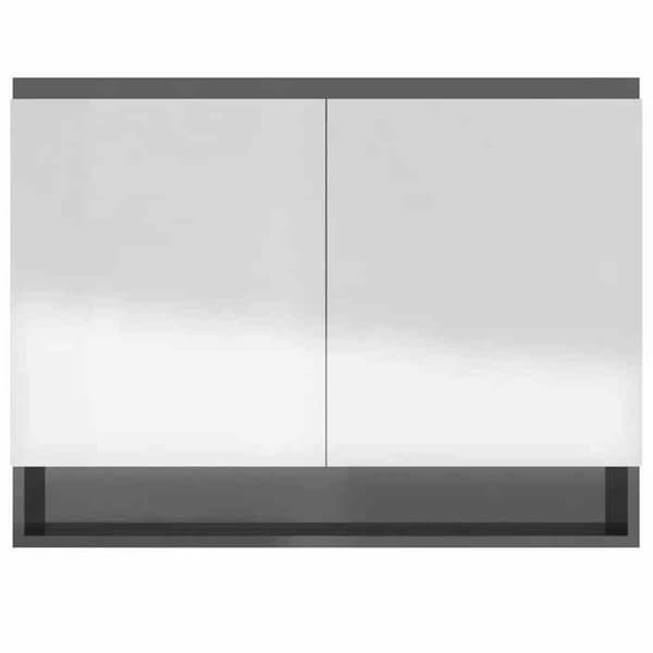 Maison Exclusive - Badeværelsesspejlskab 80x15x60 cm MDF Grå højglans