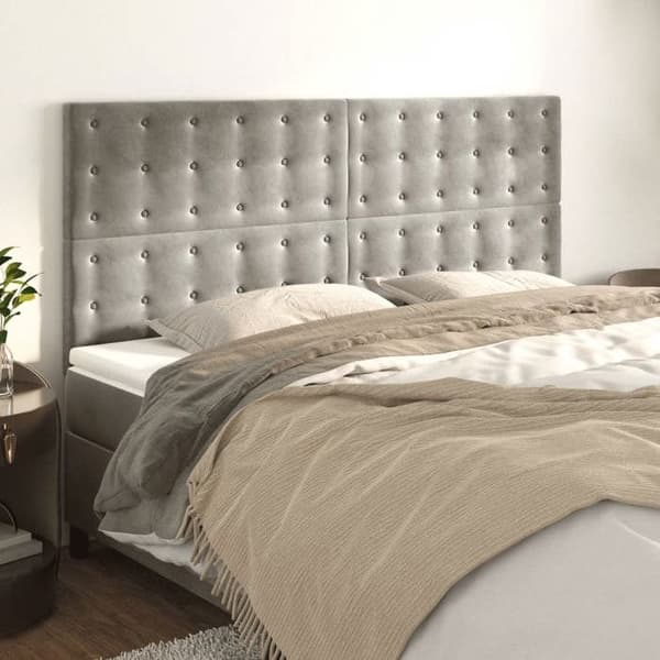 Maison Exclusive - Hovedgærde Lys Grå 200x5x118/128 cm Velour Ljusgrått