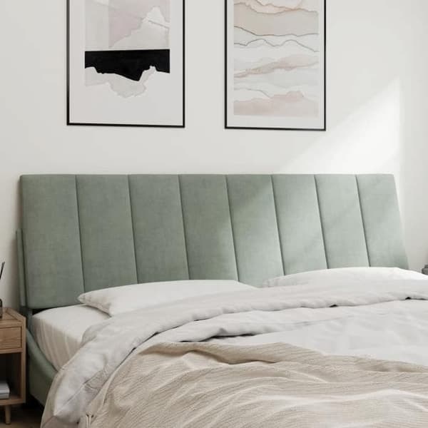 Maison Exclusive - Huvudgavelkudde Hanko ljusgrå 152 cm sammet