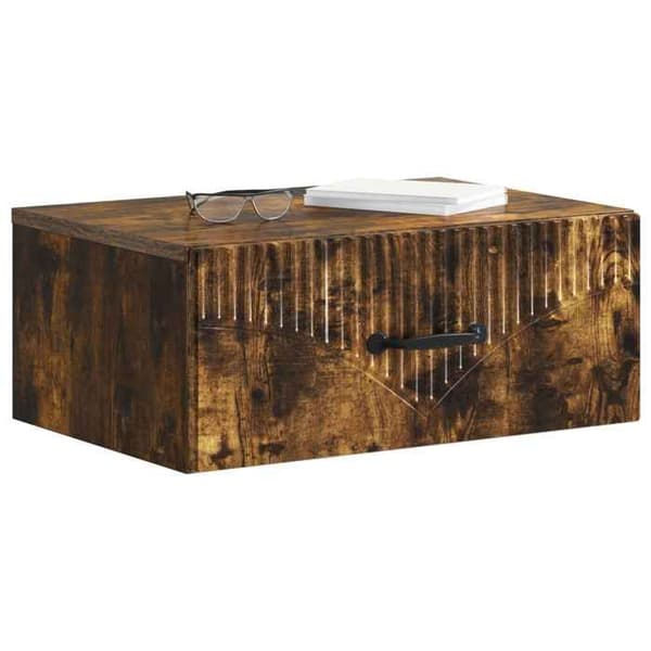 Maison Exclusive - Väggmonterad sängbord 2 st Rökt ek 49 x 34,5 x 20 cm