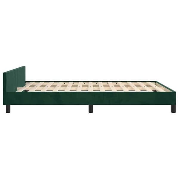 Maison Exclusive - Sängram utan madrass mörkgrön 140x190 cm sammet