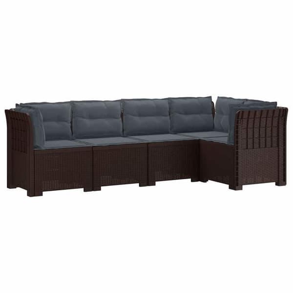 Maison Exclusive - Have Sofa 5 Pladser med Puder i Rattan Look PP Brun