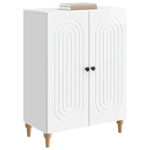 Maison Exclusive - Hvid glans buffet 66 x 34,5 x 90 cm Ingeniørtræ