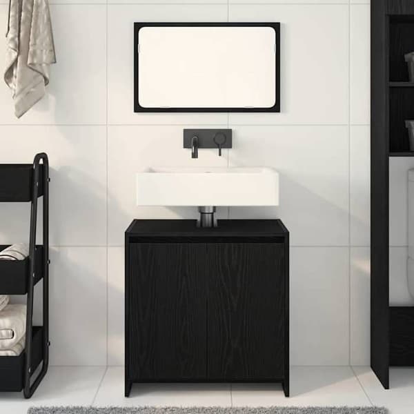 Maison Exclusive - Badeværelsesskab Sort eg 60 x 33 x 60 cm svart ek