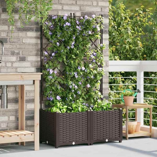 Maison Exclusive - Trädgårdskrukor 2 st Brun 80 x 40 x 143 cm PP