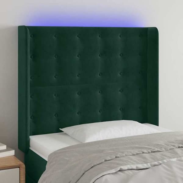 Maison Exclusive - LED-pääty vihreä 103x16x118/128 cm sametti Mörkgrön