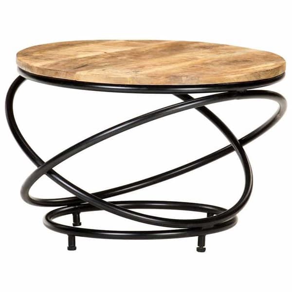 Maison Exclusive - Sort sofabord 60x60x40 cm i rå mangotræ
