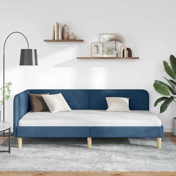 Maison Exclusive - Blå hjørneseng 100 x 200 cm stof