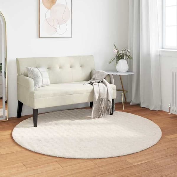 Maison Exclusive - Rund yta Matta SIROLO Kräm Ø 160 CM Polyester