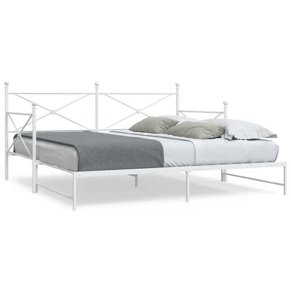 Sofa - EKSKLUSIV HUS - Sofa med udtræksseng - Stål - Hvid - 100x190 cm Vit