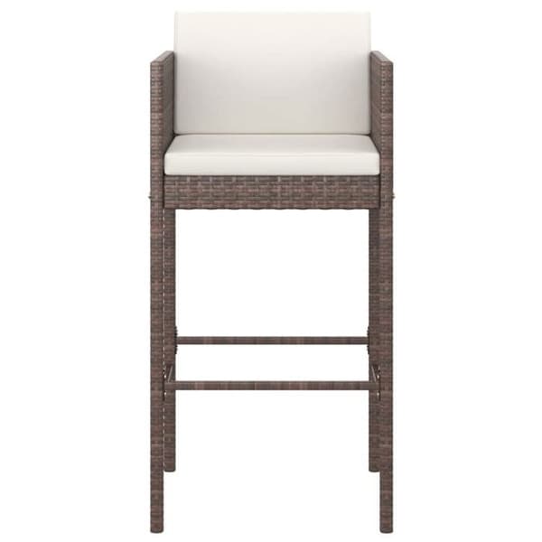 Maison Exclusive - Trädgårdsbarset 5 delar med kuddar, flätad resin, brun