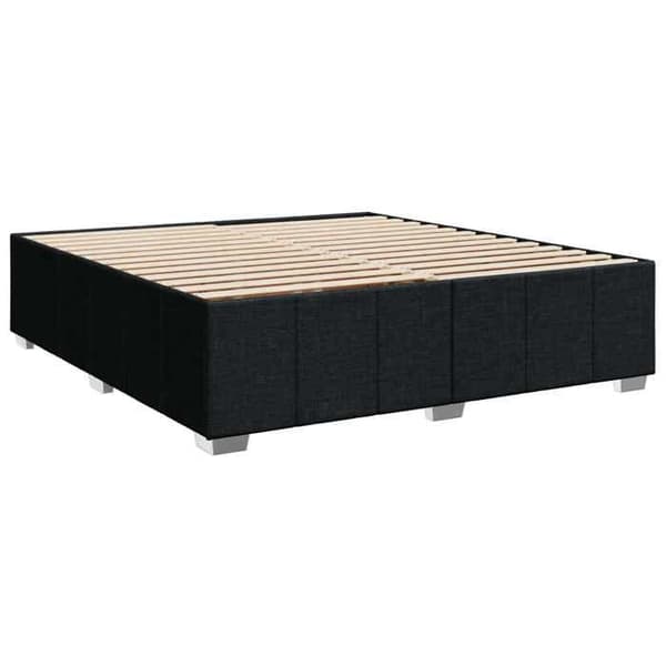 Maison Exclusive - Boxspring seng med madras Sort 200 x 200 cm Stof Svart