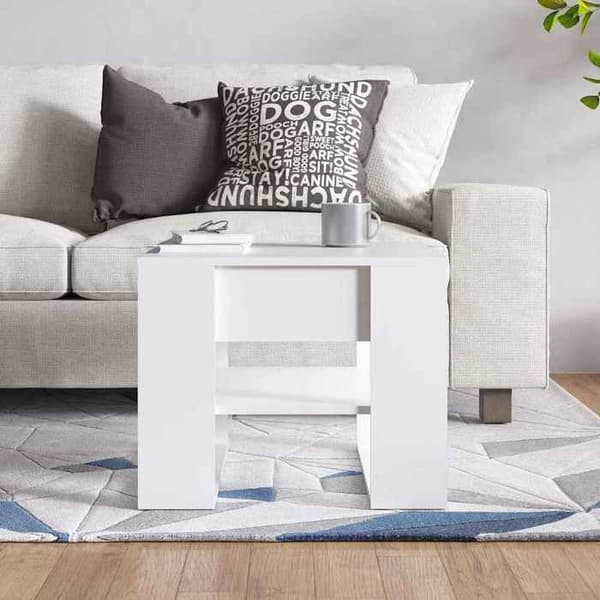Maison Exclusive - Låg bord vit 55,5x55x45 cm ingenjörsträ