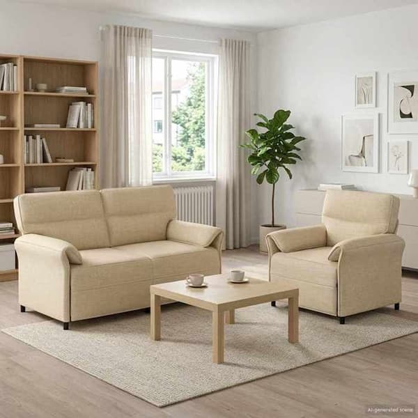 Maison Exclusive - Sæt af 2 sofaer Creme Stof