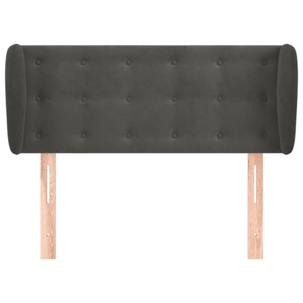 Maison Exclusive - Päätylevy korvilla Tummanharmaa 103x23x78/88 cm Sametti mörkgrå
