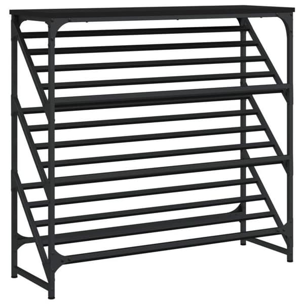 Maison Exclusive - Skohylde sort 90x30x85 cm ingeniørtræ Svart