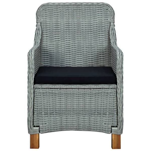 Maison Exclusive - 5-osainen vaaleanharmaa puutarhakalustesarja