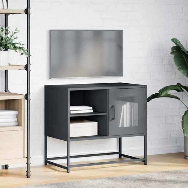 Maison Exclusive - TV-möbel antracit 68x39x60,5 cm stål