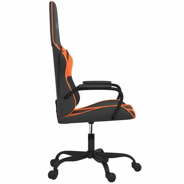 Maison Exclusive - Spilestol med massage i sort og orange kunstlæder