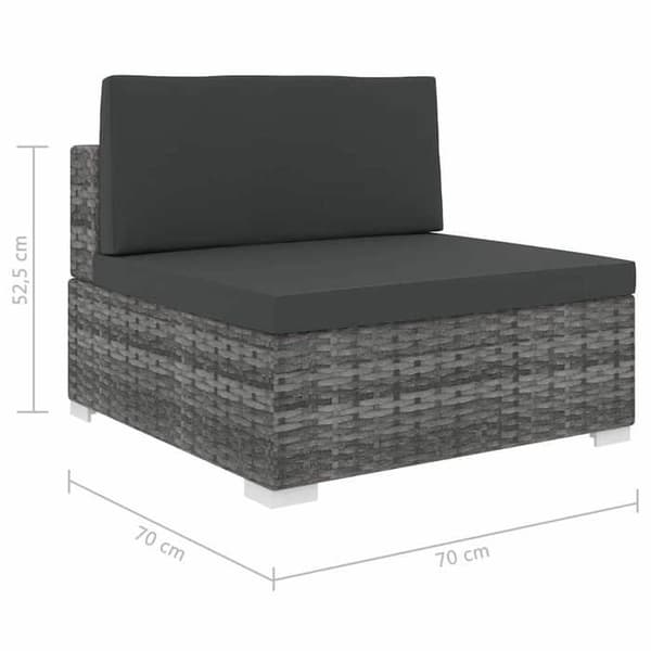 Maison Exclusive - Central sektion sofa 1 stk og puder i fletværk Grå Grå