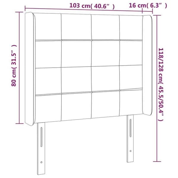 Maison Exclusive - LED Hovedgærde Mørkegrå 103x16x118/128 cm Velour mörkgrå