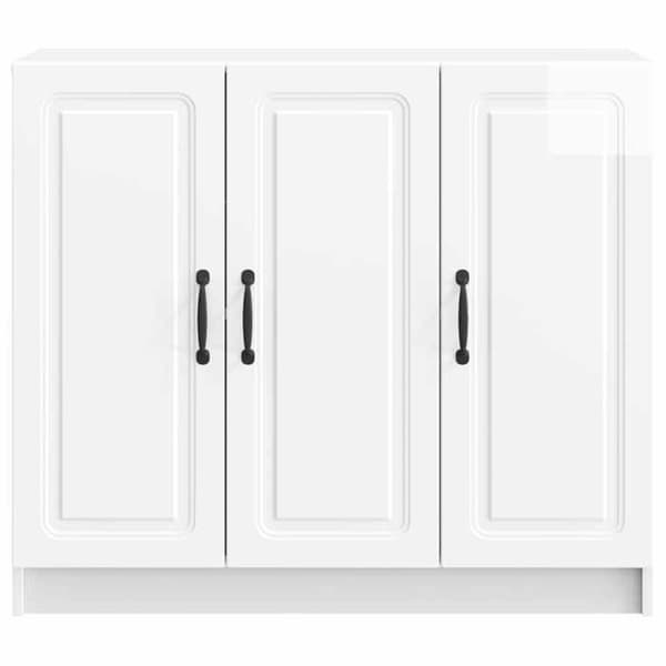 Buffet - EKSKLUSIVT HUS - 89 x 34,5 x 77 cm - Hvid glans - Ingeniørtræ - Moderne Strålande vit