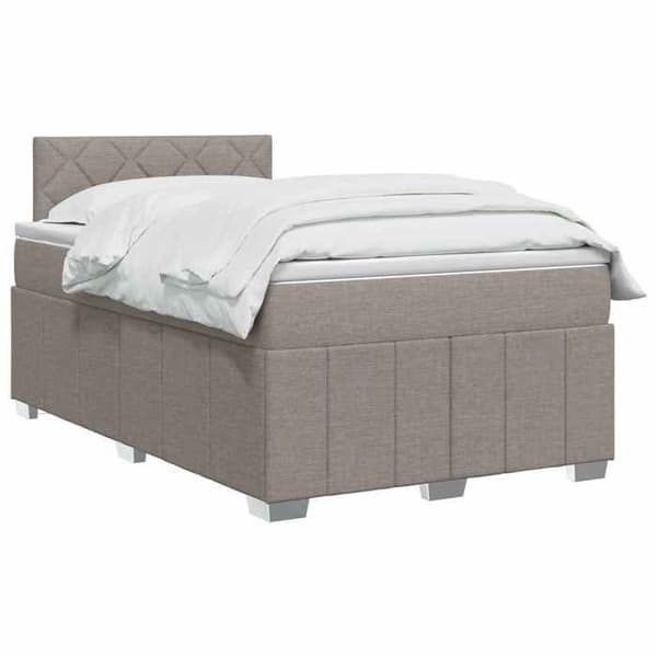 Maison Exclusive - Boxspring-sänky taupe-värillä, patja 120 x 190 cm, kangas