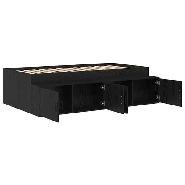 Maison Exclusive - Sengestel i sort eg 80 x 200 cm Ingeniørtræ