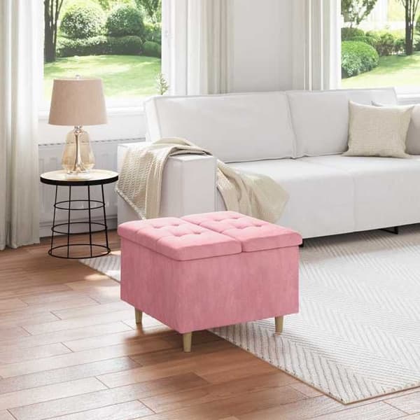 Maison Exclusive - Ottoman med förvaring Rosa 60 x 60 x 45 cm Sammet