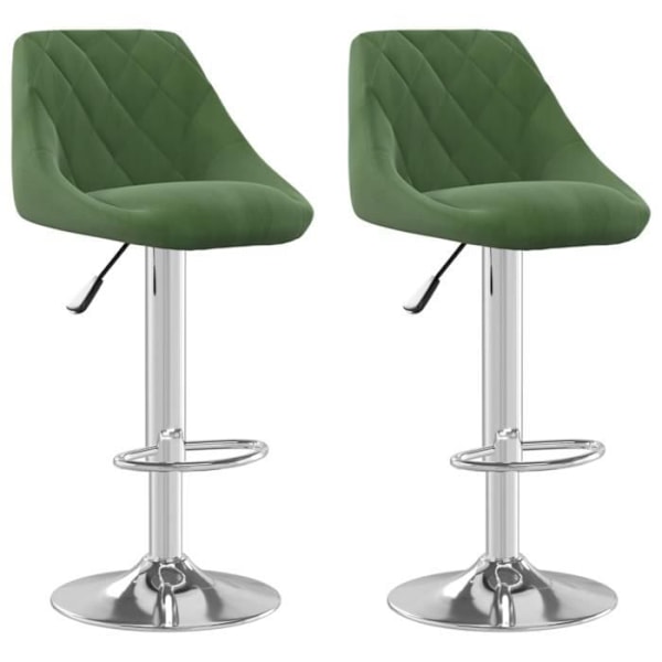 Barstolar - Mörkgrön - Set om 2 - Sammet - Justerbar i höjdled - Modern - Design Grön