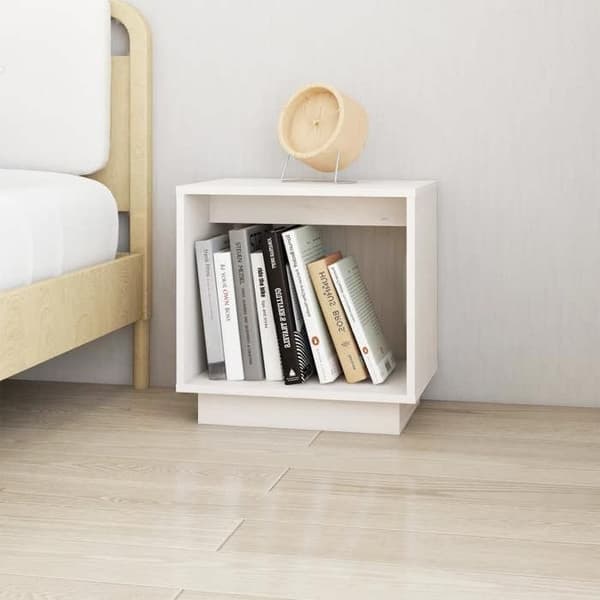 Maison Exclusive - Natborde 2 stk Hvid 40x30x40 cm Solid fyrretræ Vit
