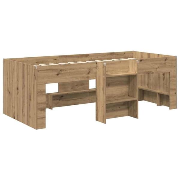 Maison Exclusive - Hög Sängram för Barn i Hantverksmässig Ek 90 x 190 cm