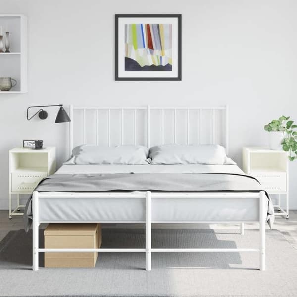 Sängbord - EXKLUSIV HEM - 2 delar - Stål - Vit - 36 x 39 x 60,5 cm Vit
