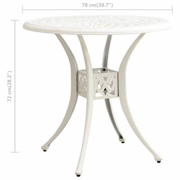 Maison Exclusive - Valkoinen puutarhapöytä 78x78x72 cm valukaluste