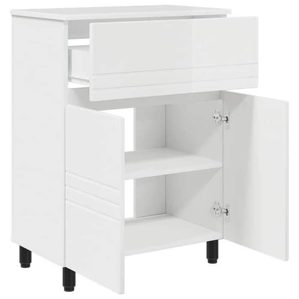 Maison Exclusive - Badrumsspegel med vit glans 60 x 35 x 80 cm