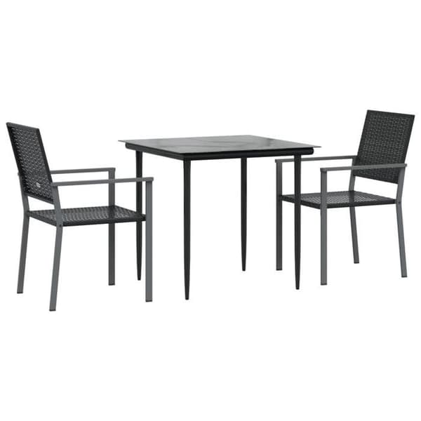 Maison Exclusive - Trädgårdsset 3 delar i flätad resin och stål