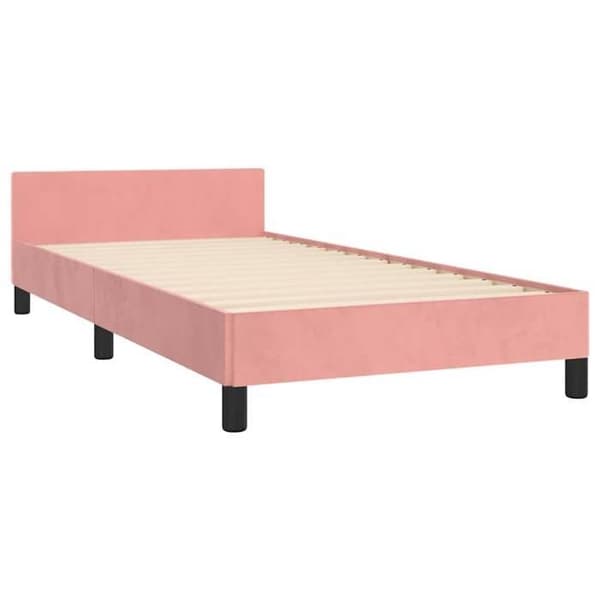 Maison Exclusive - Sängram utan madrass rosa 90x190 cm sammet