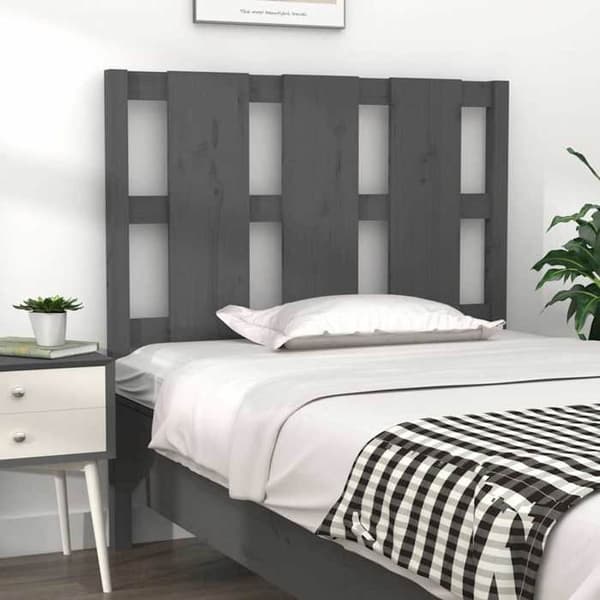 Hovedgærde - EKSKLUSIV HUS - 105,5x4x100 cm - Massivt fyrretræ - Grå - Landstil Grå