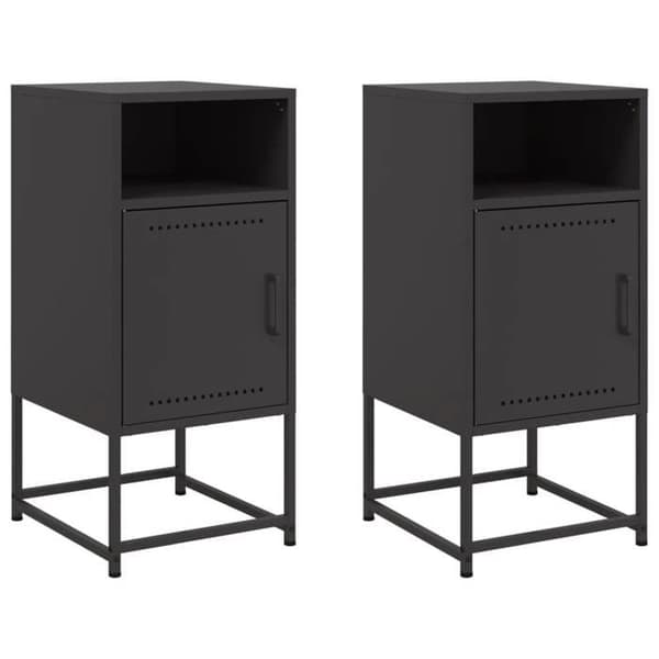Maison Exclusive - Natborde 2 stk sort 36x39x78 cm stål