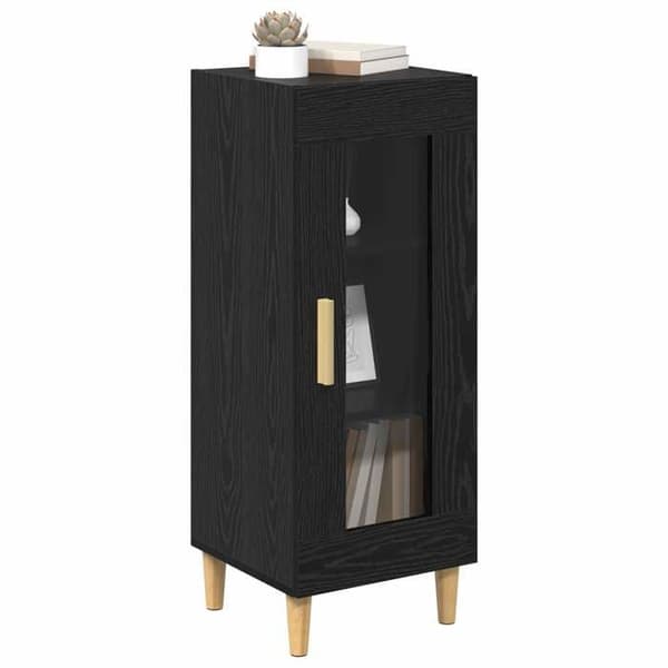 Maison Exclusive - Buffet Sort egetræ 34,5 x 32,5 x 90 cm Ingeniørtræ svart ek