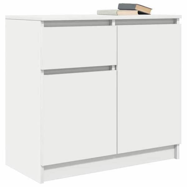 Maison Exclusive - Buffet med skuffe hvid 71x35x65 cm ingeniørtræ
