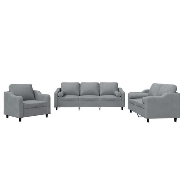 Maison Exclusive - Sæt af 3 sofaer med lysegrå puder i stof