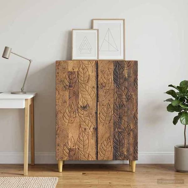 Buffet - EKSKLUSIVT HUS - Model 66 x 34,5 x 90 cm - Ingeniørtræ - Brun - Rummelig opbevaring