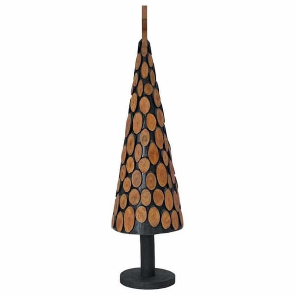 Maison Exclusive - Juletræ med brun støtte 120 cm i solid teaktræ brun